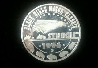 1996 1 Oz Silver Round End Of The Trail Black Hills Classic Sturgis photo