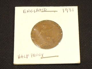 1931 Half Penny From Great Britain - photo