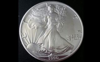 Brilliant Uncirculated 1oz.  Silver 1990 American Eagle photo