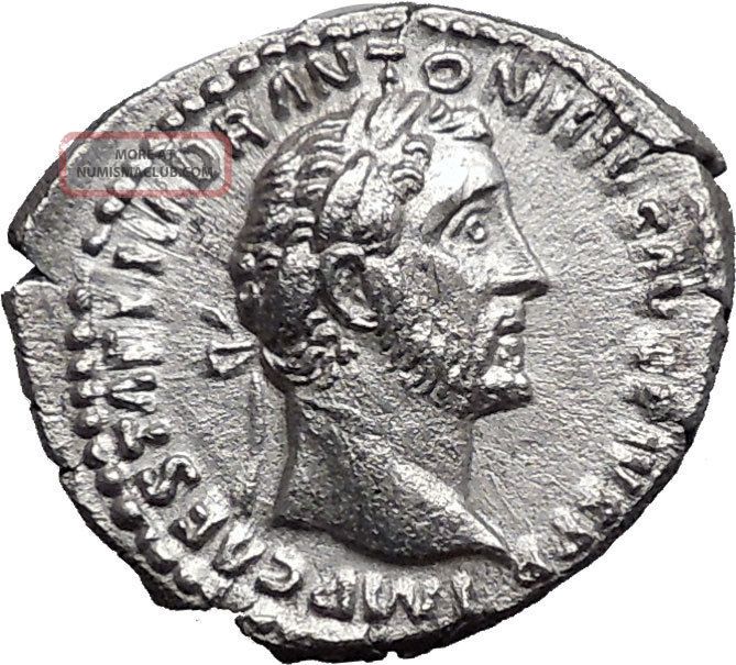 Antoninus Pius Father Of Marcus Aurelius Ancient Silver Roman Coin Pax ...