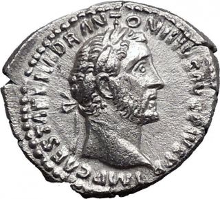 Antoninus Pius Father Of Marcus Aurelius Ancient Silver Roman Coin Pax I33537 photo