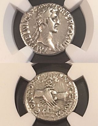 Nerva Clasped Hands Eagle & Prow 97ad Ngc Vf Ancient Roman Silver Denarius 3.  11g photo