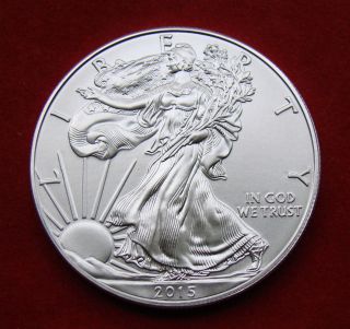 2015 Silver Dollar Coin 1 Troy Oz American Eagle Walking Liberty.  999 Fine Bu photo