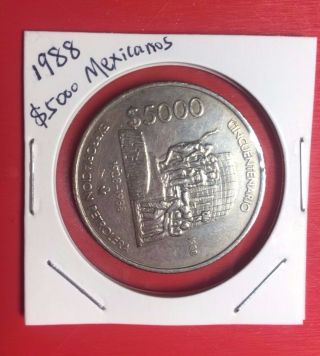 $5000 Expropacion Petrolera 1988 Mexican Coin Mexico photo