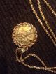 14k Yellow Gold Chain Necklace W/ Unique 1992 1/10th Oz.  $5 U.  S.  Gold Coin Gold photo 2