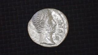 Authentic Ancient Augustus Silver Denarius,  Lugdunum (france),  15 - 13 Bc photo