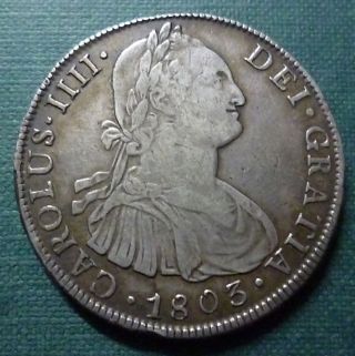 Bolivia Silver Coin 8 Reales,  Km73 Vf,  1803 Pj (potosí) photo