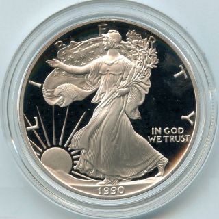 1990 American Eagle Fine Silver Dollar Proof Coin - 1 Oz Bullion Us - Ku849 photo