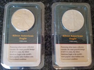 2000 1 Oz Silver American Eagle - Uncirculated In - (2) photo