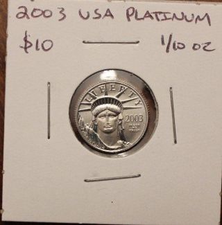 2003 1/10 Oz Platinum American Eagle Coin photo