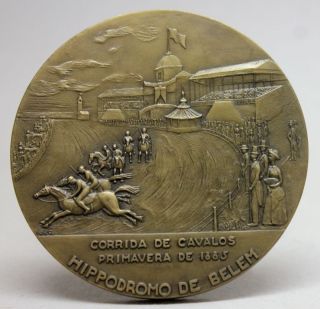 Belem Hippodrome 1885 Horse Race/ Turf Club 1883 - 1973 Anniversary Bronze Medal photo