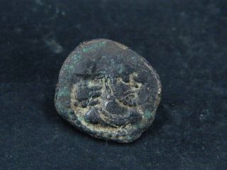 Ancient Bronze Coin Bactrian 100 Bc S6150 photo