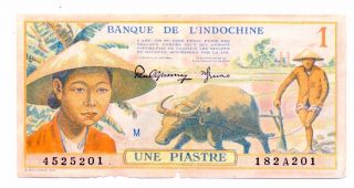 1 Une Piastre 1944 P74a,  Be Printed In Japan,  Banque De L ' Indochine photo