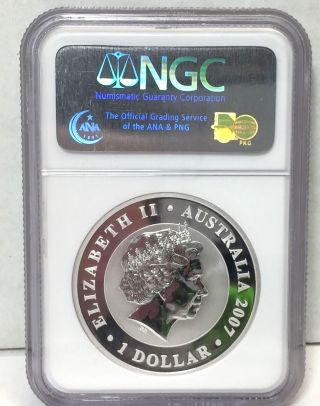 Ngs Ms6 First Year Issue 2007 Australia Koala,  1 Oz.  999 Silver,  Ngc Ms69 photo