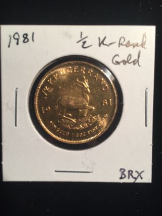 1981 1/2 Oz Half Krugerrand Gold South African Coin photo