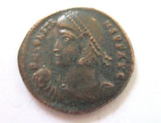 Ae - 22 (maiorina) Of Constans From Cyzicus Rv.  Soldier With Barbarian photo