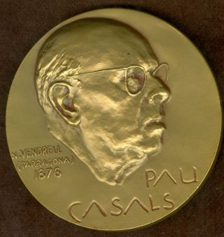 1968 Spanish Medal Issued To Honor Conductor,  Cellist,  Pablo Casals photo