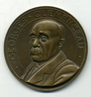 France Medal To Honor Prime Minister Georges Clemenceau 1918 By C H Bertault photo