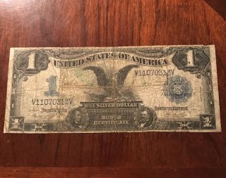$1 Dollar 1899 Silver Certificate Black Eagle Large Old Vintage Us Bill - photo