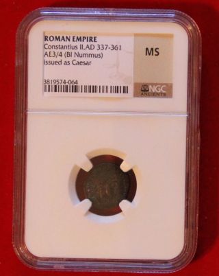 Uncirculated Ancient Roman Empire Constantius Ii Ad337 - 361 Caeser / Standards photo