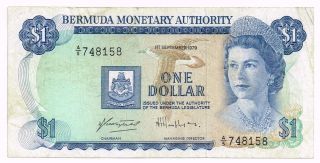 1979 Bermuda One Dollar Note - P28b photo