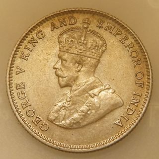 Hong Kong 10 Cents 1935 King George V Unc With Lustrus photo