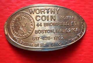 Worthy Coin Elongated Penny Boston Ma Usa Cent 1938 Souvenir Coin photo