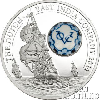 Dutch East India Company Voc - Royal Delft™ Series Silver Coin 2014 Cook Islands photo