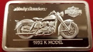 Harley Davidson Art Bar,  1.  4 Oz.  999 Silver,  1952 