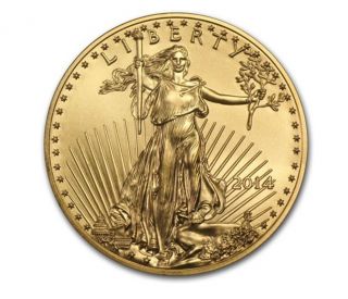 2014 1/4 Oz Gold American Eagle Coin - Brilliant Uncirculated Bu - photo