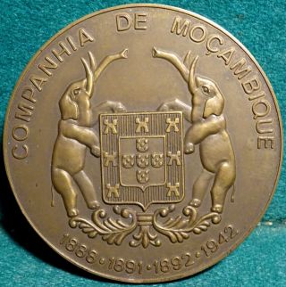 Elephants & Quinas / Portuguese Decoration - Mozambique 69mm 1971 Bronze Medal photo
