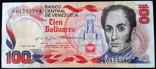 Venezuela Banknote 100 Bolívares 1980 P59 V016 photo