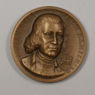 Josiah Bartlett Declaration Of Independence Signer Small Bronze Medal photo
