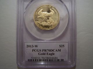 Us $25 Gold Eagle 2013 - W Pcgs Pr70dcam photo