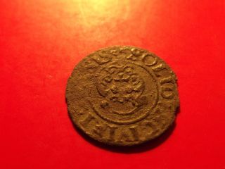 Sweden Livonia 1635 Queen Christina Riga Schilling Sol Medieval Silver Coin photo
