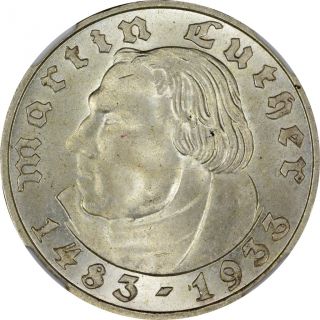1933 - F Germany Ngc Ms - 64 2m - Martin Luther photo