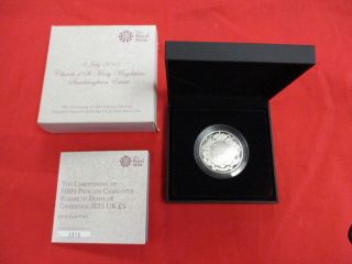 Royal Christening Of Princess Charlotte 5 Pound Silver Proof Coin Mib (gdc) photo