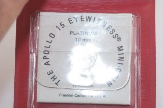 1971 Franklin Platinum Apollo 15 Eyewitness 10mm Mini Coin W photo