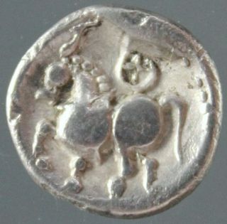 Celtic Silver Drachm,  Dachreiter Type,  Horse,  Scordoski,  Boier,  3.  Century Bc photo
