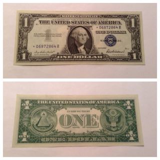 Vintage Uncirculated 1957 Star $1 Silver Certificate One Dollar Bill Washington photo