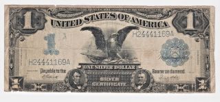1899 $1 Dollar Large Size Black Eagle Fr - 236 Silver Certificate Note G photo