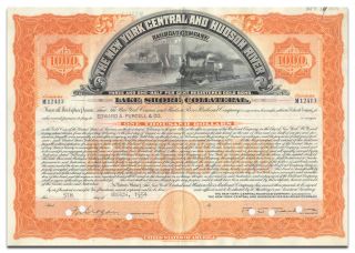 York Central & Hudson River Railroad Company Bond (lake Shore Collateral) photo