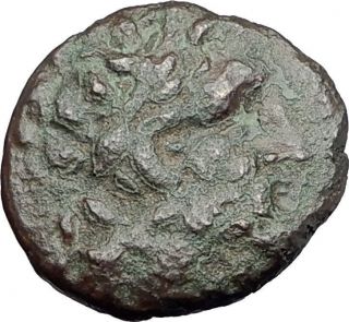 Pergamon In Mysia 100bc Ancient Greek Coin Asclepius & Serpent Omphalos I62103 photo