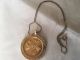 1854 Gold Coin Pendant With Gold Bezel And Chain Marked Copy On Back Exonumia photo 2