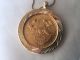 1854 Gold Coin Pendant With Gold Bezel And Chain Marked Copy On Back Exonumia photo 3