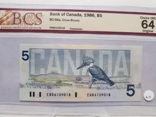 Enb Yellow Bp $5 Bank Of Canada Bc - 56a Certified 