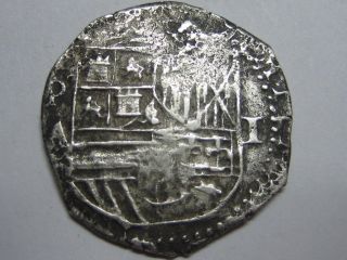 Philip Ii 1 Real Cob Potosi Assayer A Bolivia Spanish Colonial Spain Silver Coin photo