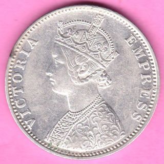British India - 1900 - ' B ' Incuse - One Rupee - Victoria Empress - Rarest Silver Coin - 60 photo