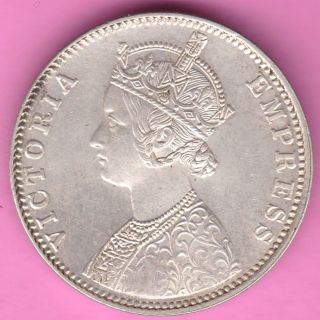 British India - 1901 - ' B ' Incuse - One Rupee - Victoria Empress - Rarest Silver Coin - 57 photo