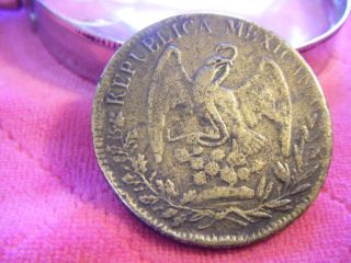 1834 Republican Mexicana Silver Coin In. photo